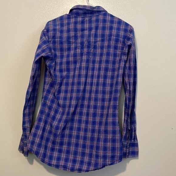 Wrangler full snap button down long sleeve national Patriot embroidered shirt s - Picture 8 of 13